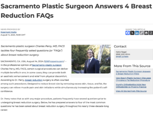 Sacramento Plastic Surgeon on Breast Reduction